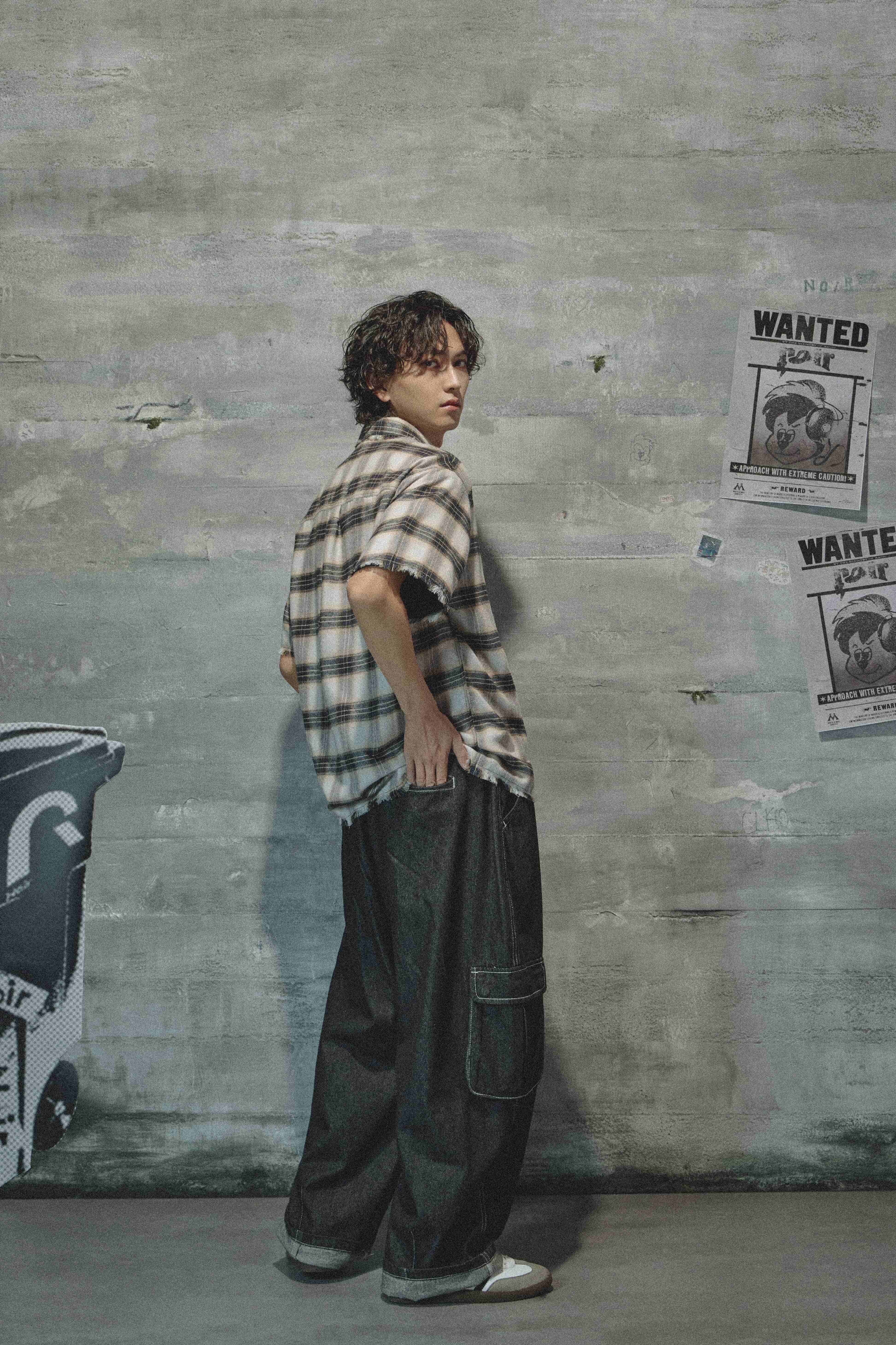 NOIR 復古抽鬚格紋襯衫