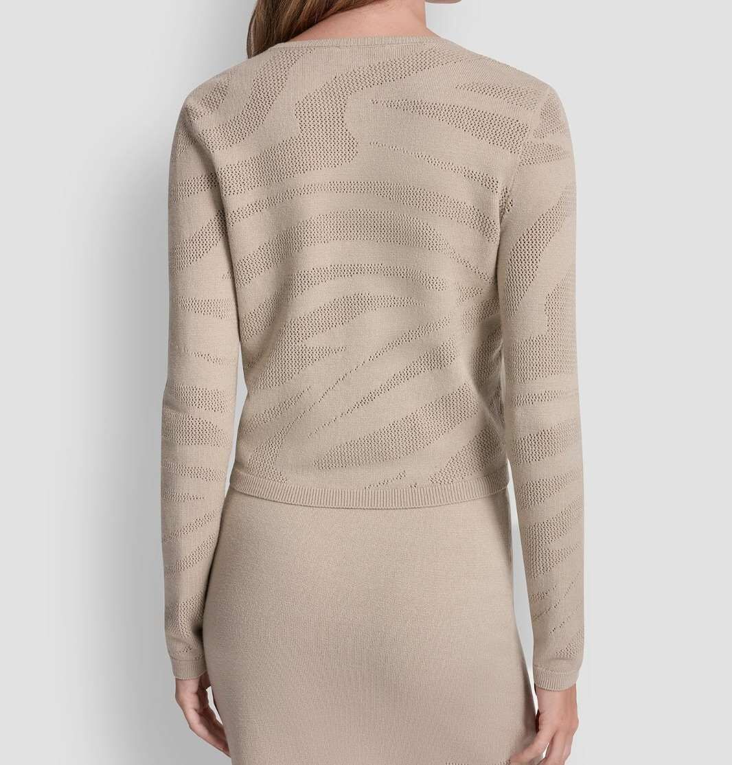 [S] DKNY PEBBLE ZEBRA POINTELE SWEATER, DJ6R0979-PBL (SD1848)