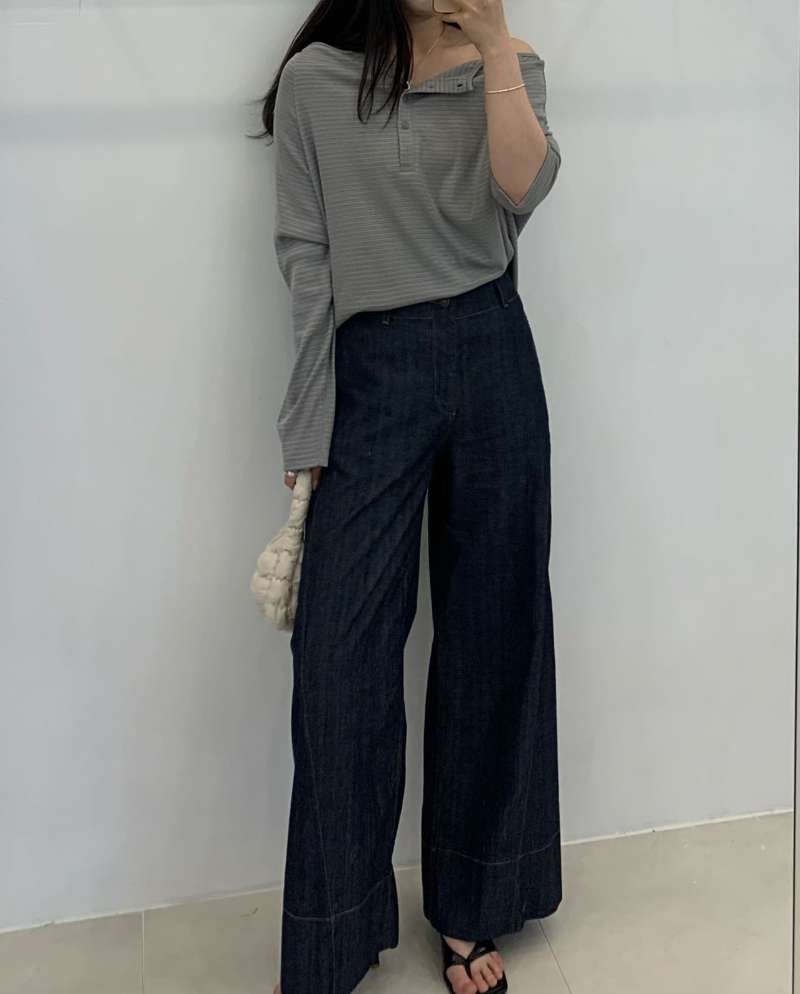 FP6013 後鬆緊A字牛仔褲