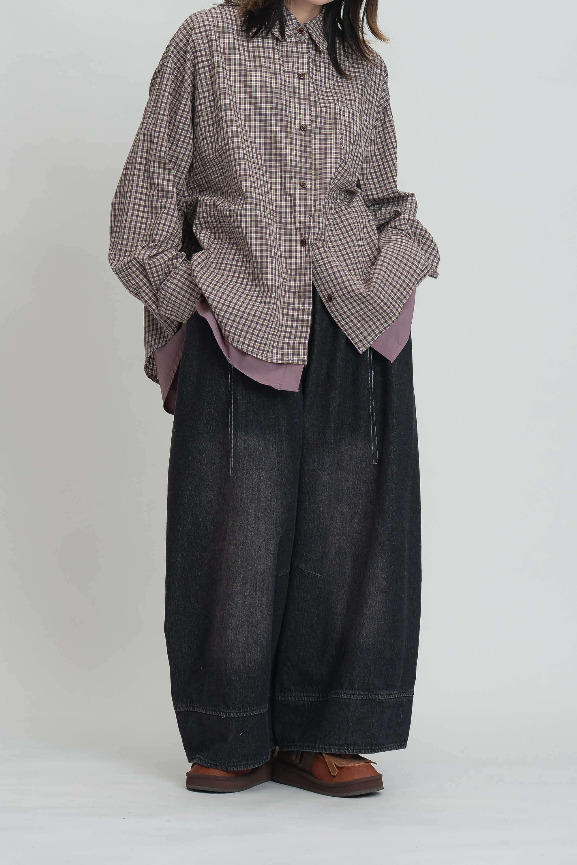 寬鬆刷色車線牛仔褲 2色