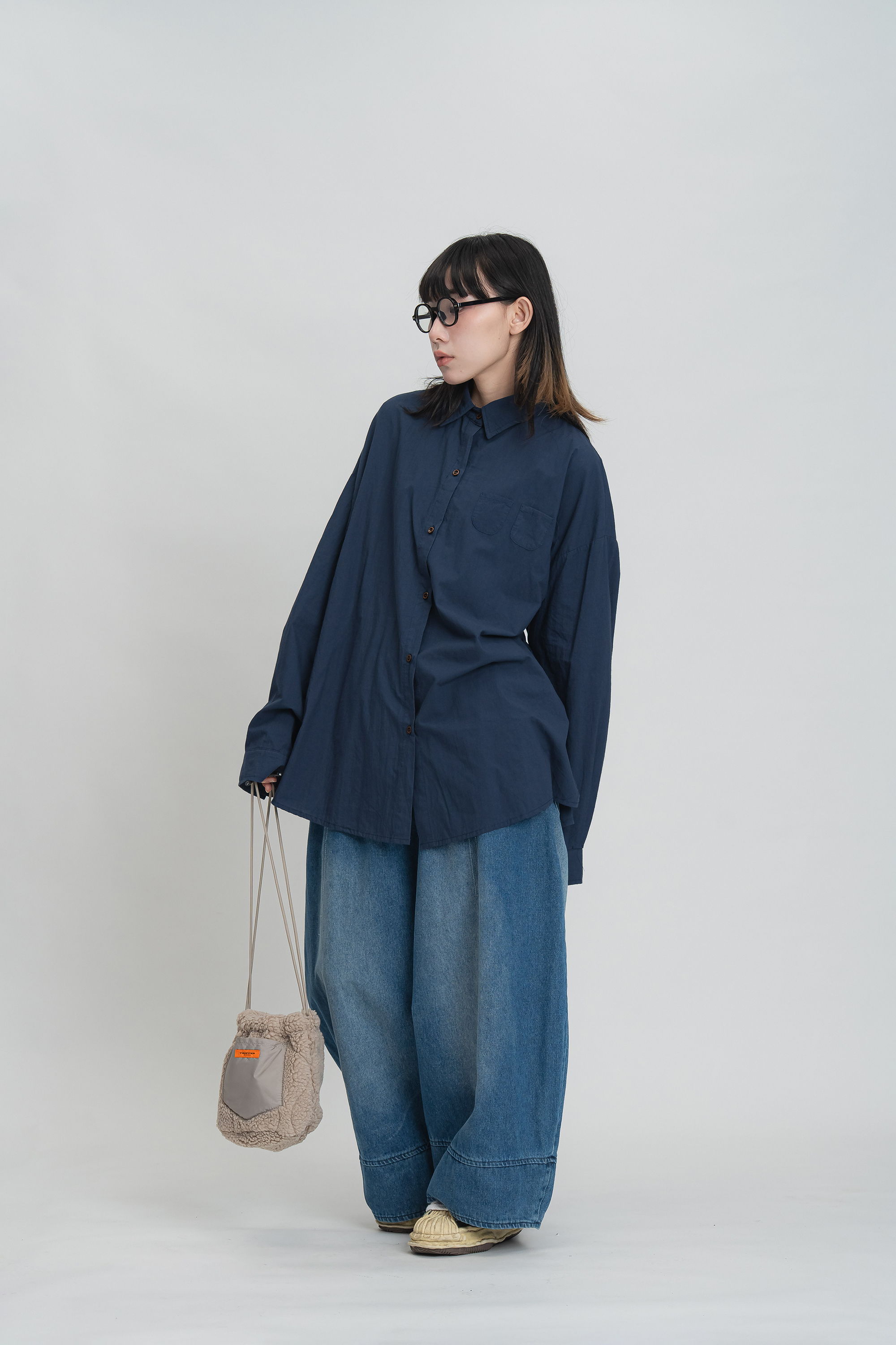 寬鬆刷色車線牛仔褲 2色