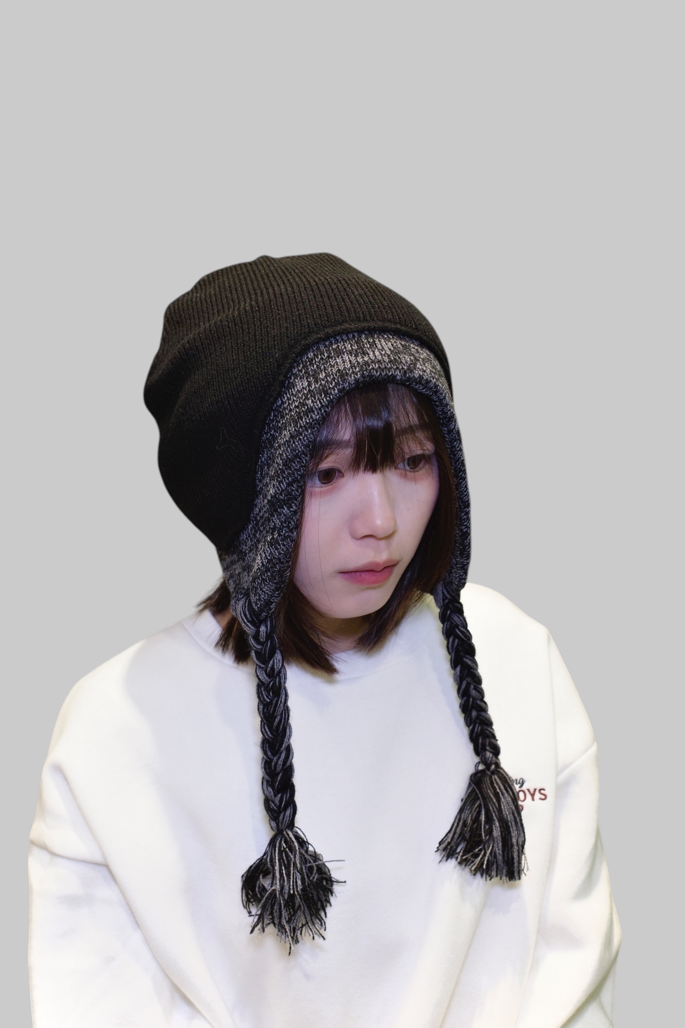 『Always_Good』雙層 麻花辮 護耳 毛帽