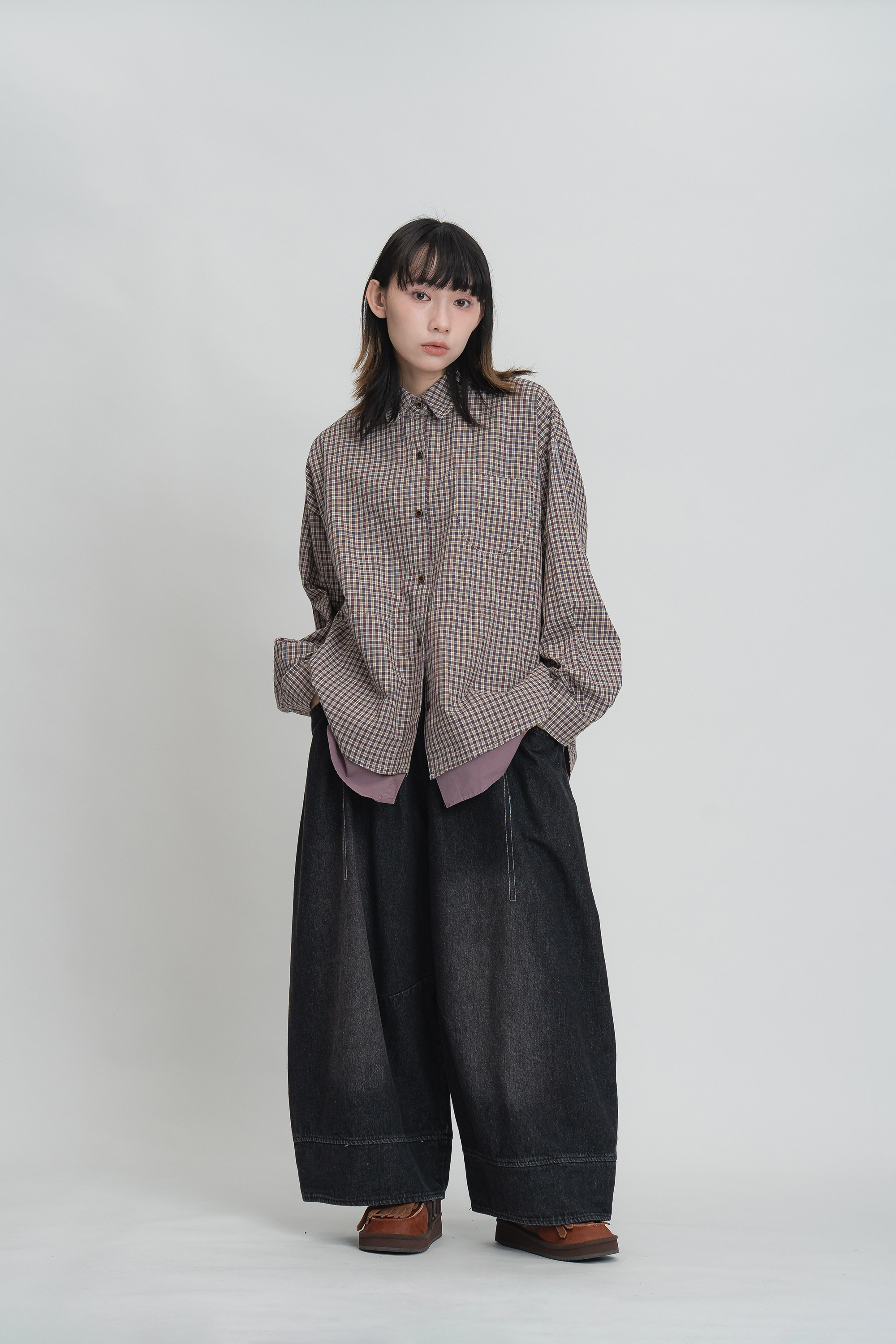 寬鬆刷色車線牛仔褲 2色