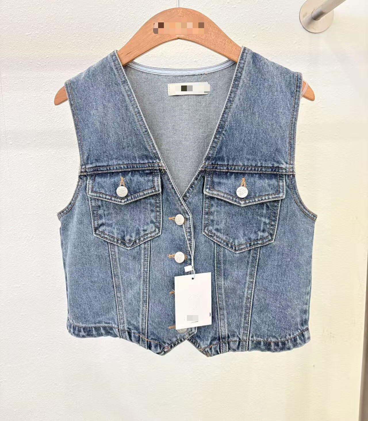 水洗牛仔短馬甲