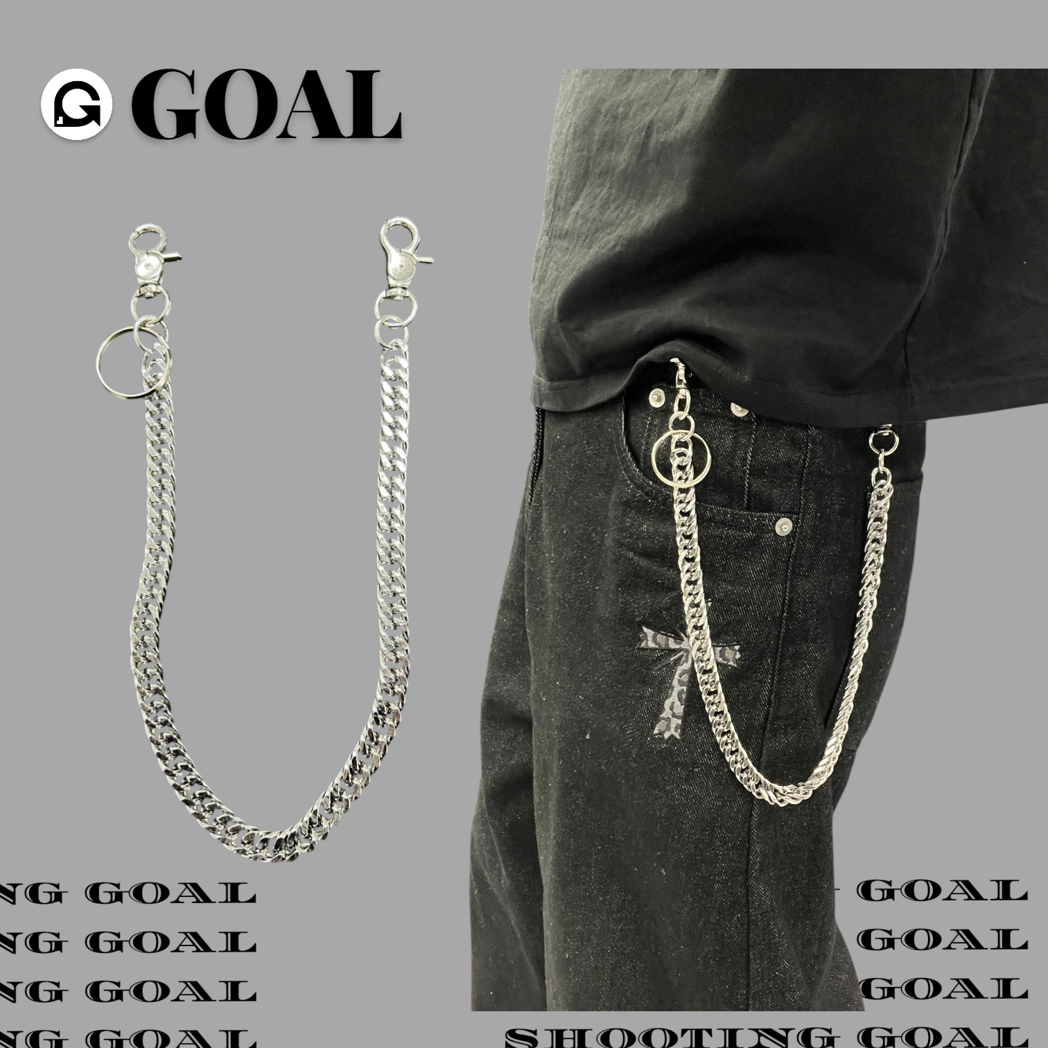 (GOAL) 不鏽鋼 古巴銀 褲鍊