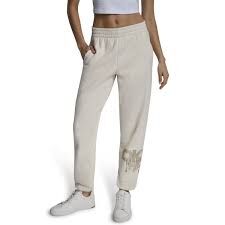 [S] DKNY EGGNOG/LIGHT GOLD GRAFFITI RHINESTONE LOGO HIGH RISE RELAXED FIT JOGGER, DP5P3742-I1K (SD1608)
