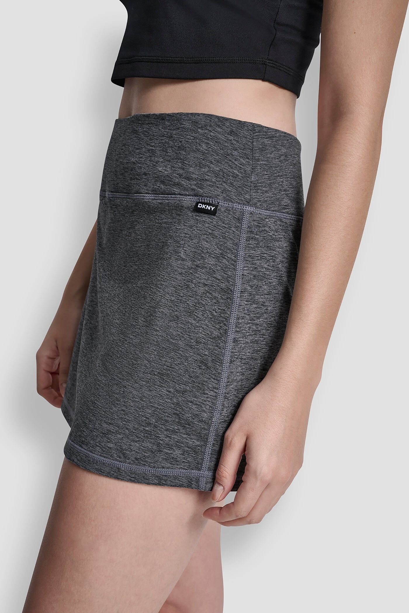 [S] DKNY BLACK SPACE DYE SKORT WITH BUILT IN BIKE SHORT, DP6K1016-6SD (SD1789)