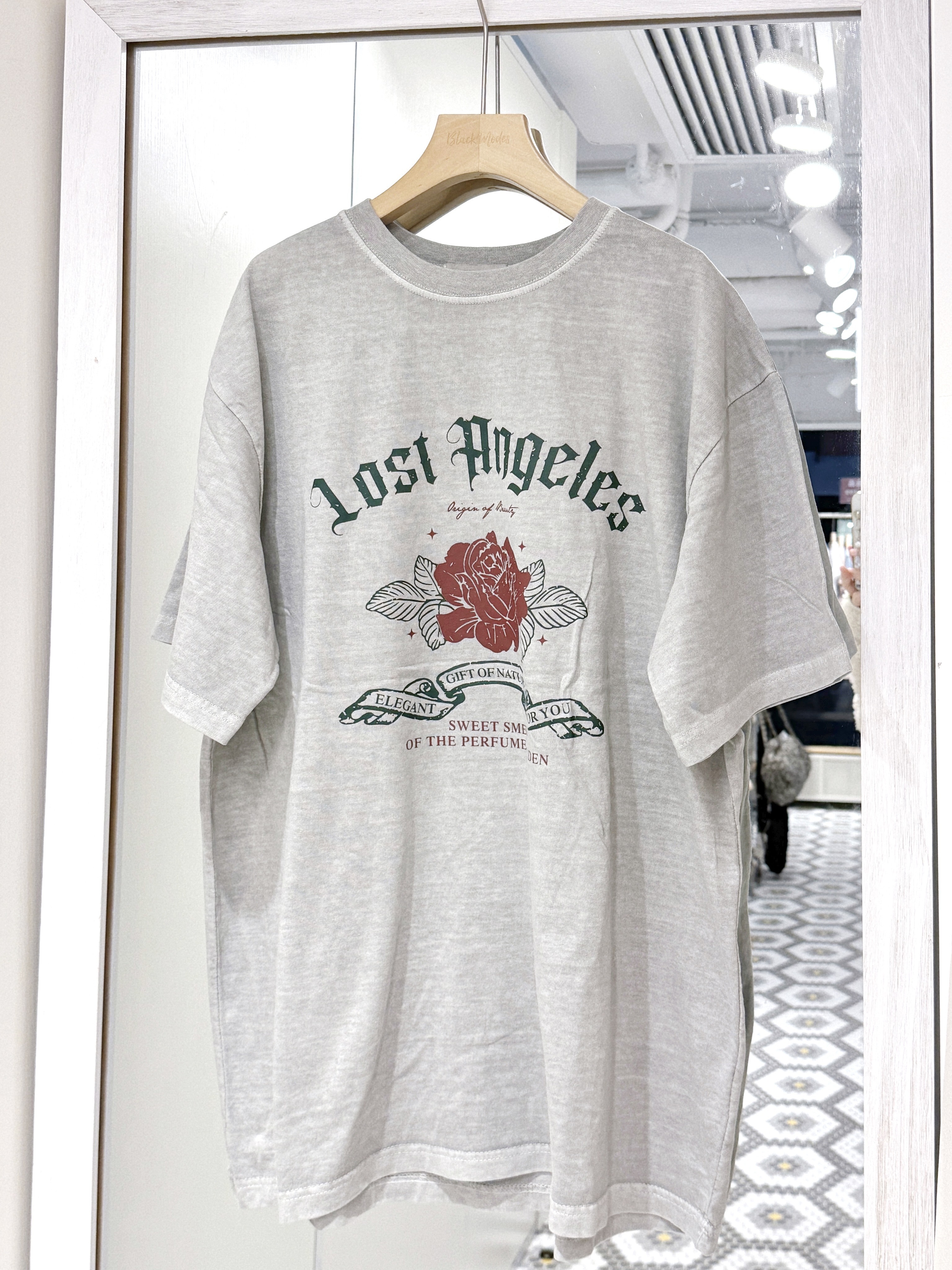 T1277｜復古洗水玫瑰短袖TEE- ̗̀ะ🥀⋮