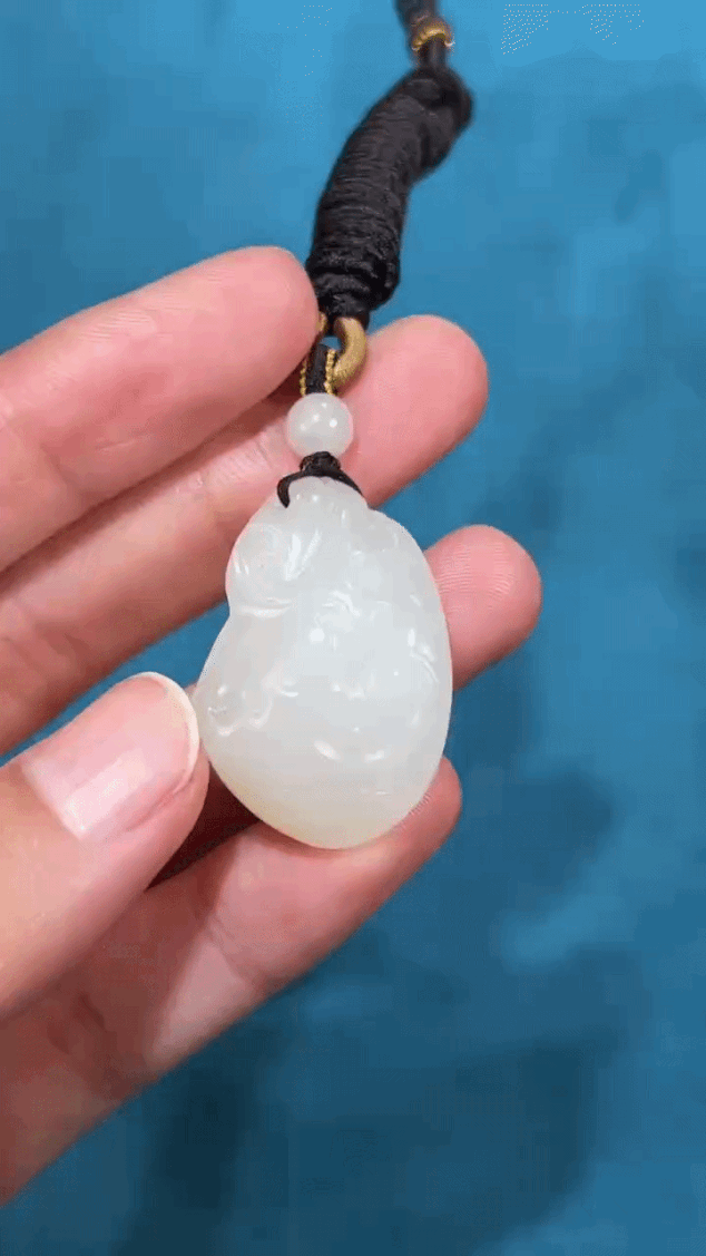 21021 和田玉籽料有鳳來儀獨籽吊墜