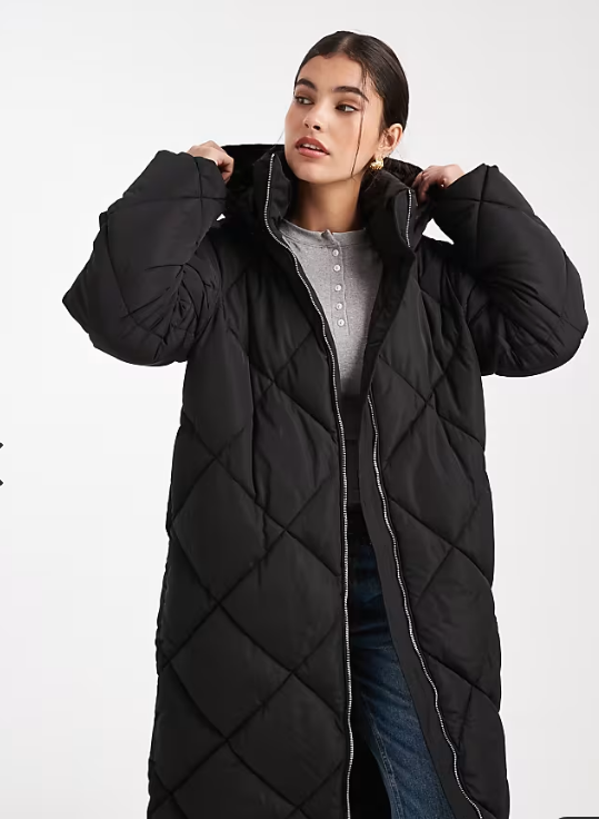 [S] DKNY BLACK SILKY LONG QUILTED PARKA, DLSMPV41-BLK [FINAL SALE] (SD1577)