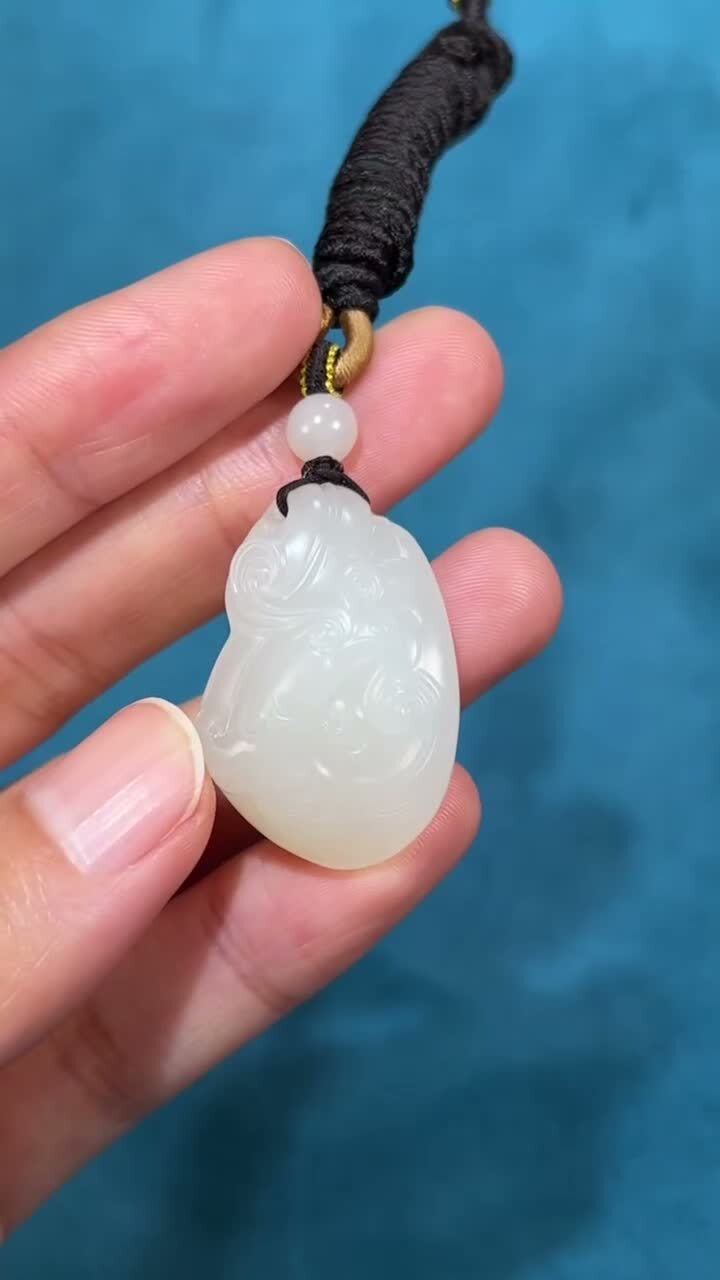 和田玉籽料有鳳來儀獨籽吊墜,天然和田玉軟玉