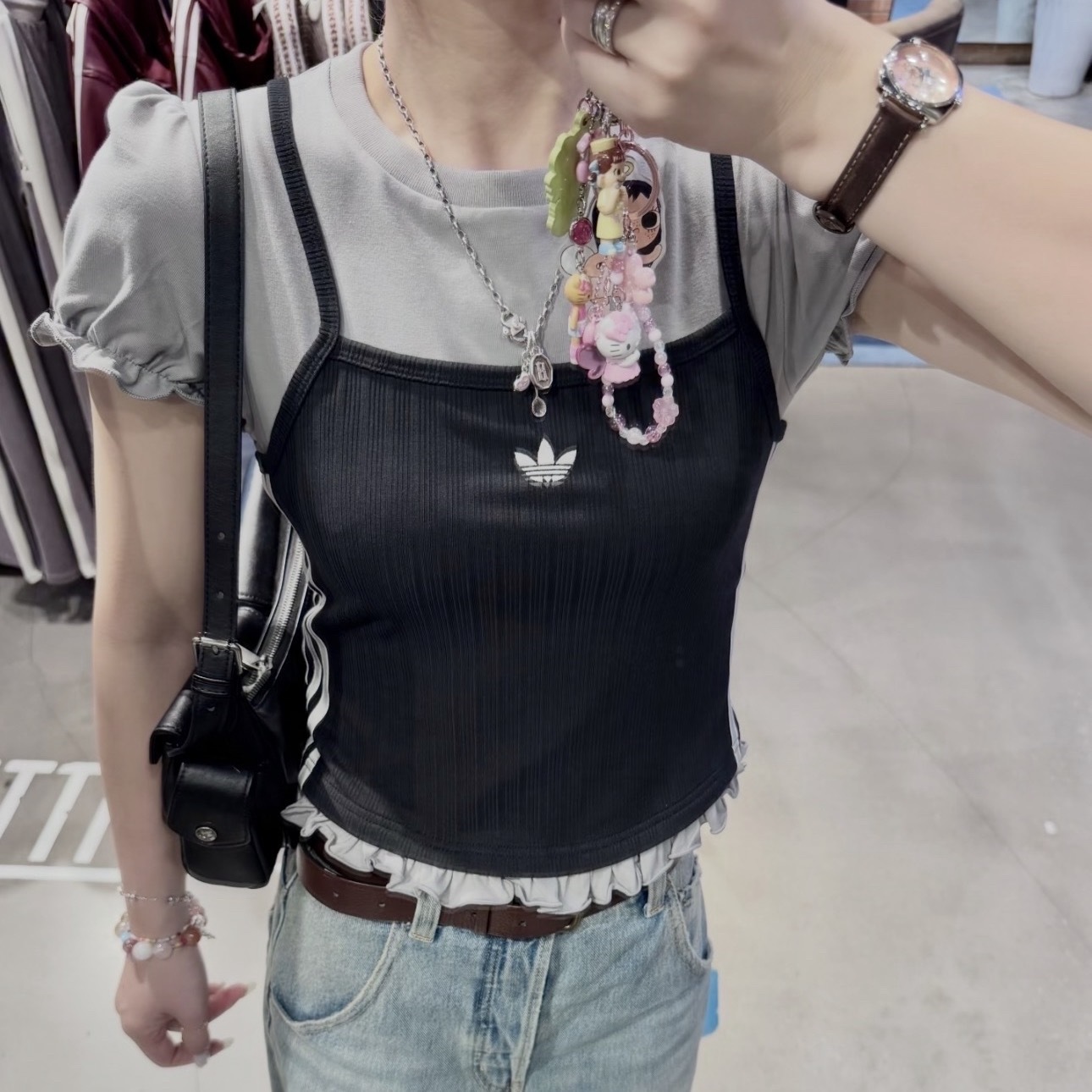 ADIDAS ORIGINALS SLIM 圓領 泡泡袖 假兩件上衣 短袖 兩色 KY3299 KY3298