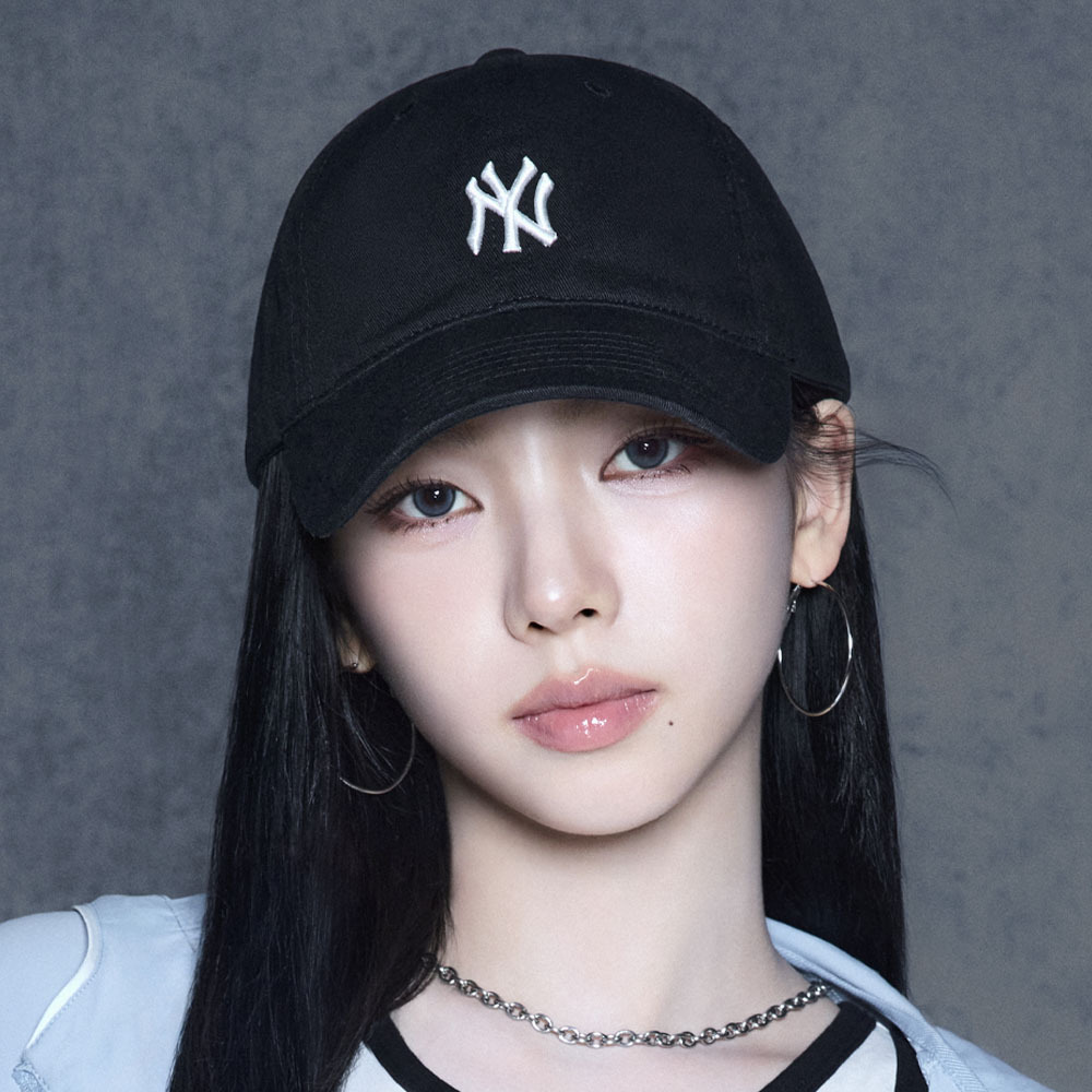 代購-MLB Logo刺繡 可調式軟頂棒球帽 紐約洋基隊 男女同款情侶款 黑色