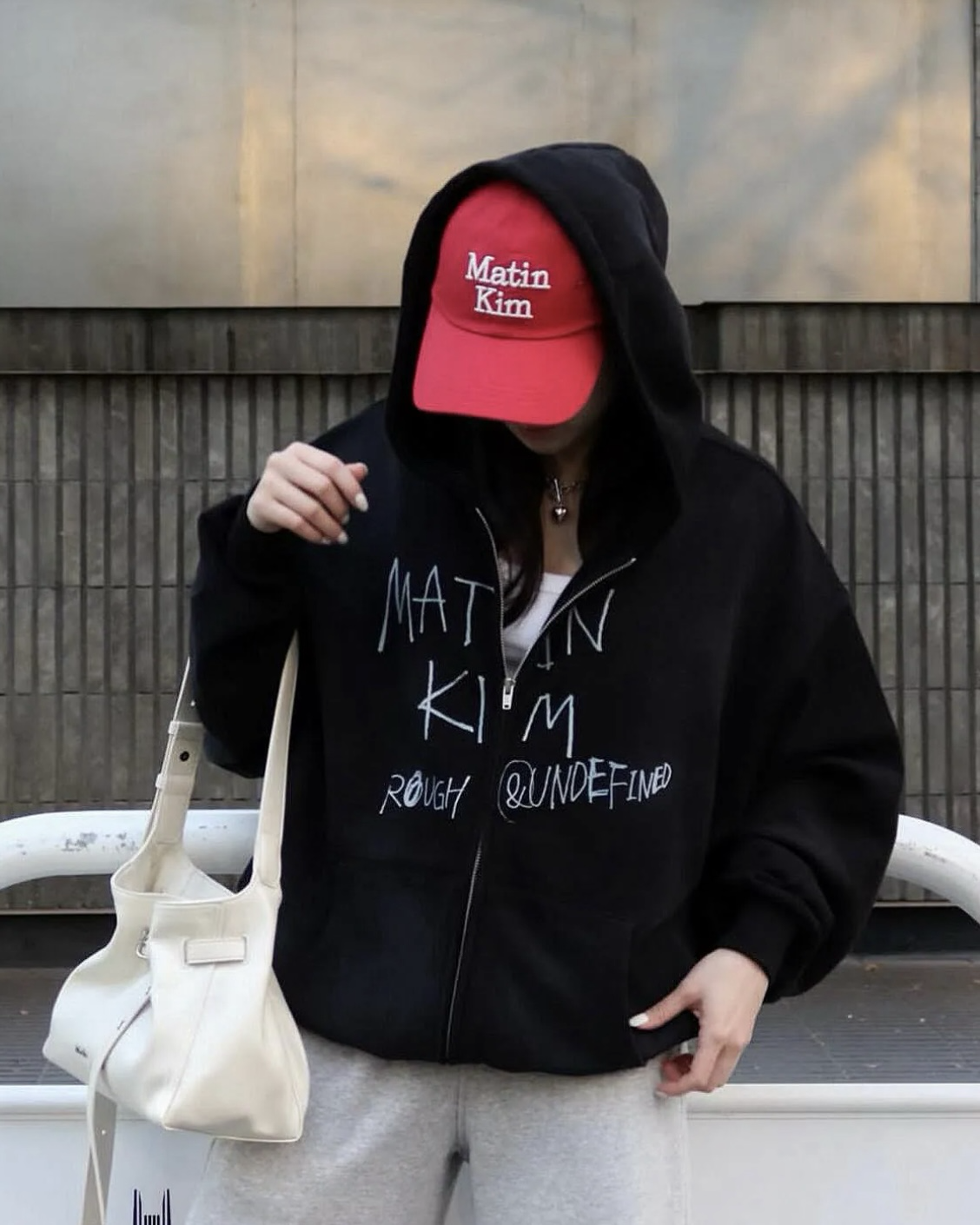 <韓國連線>MATIN KIM 連帽外套 aespa Ningning 寧藝卓同款 噴漆 塗鴉 復古水洗 Vintage Washed Graffiti Hoody Zip Up