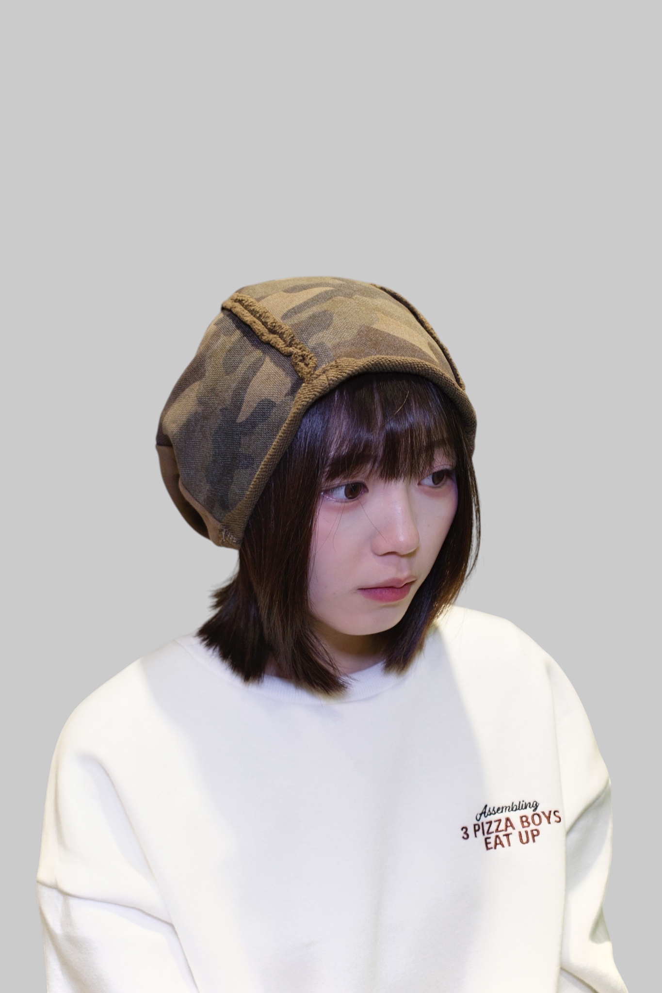 『Always_Good』迷彩 拼接 包頭 堆堆帽 冷帽