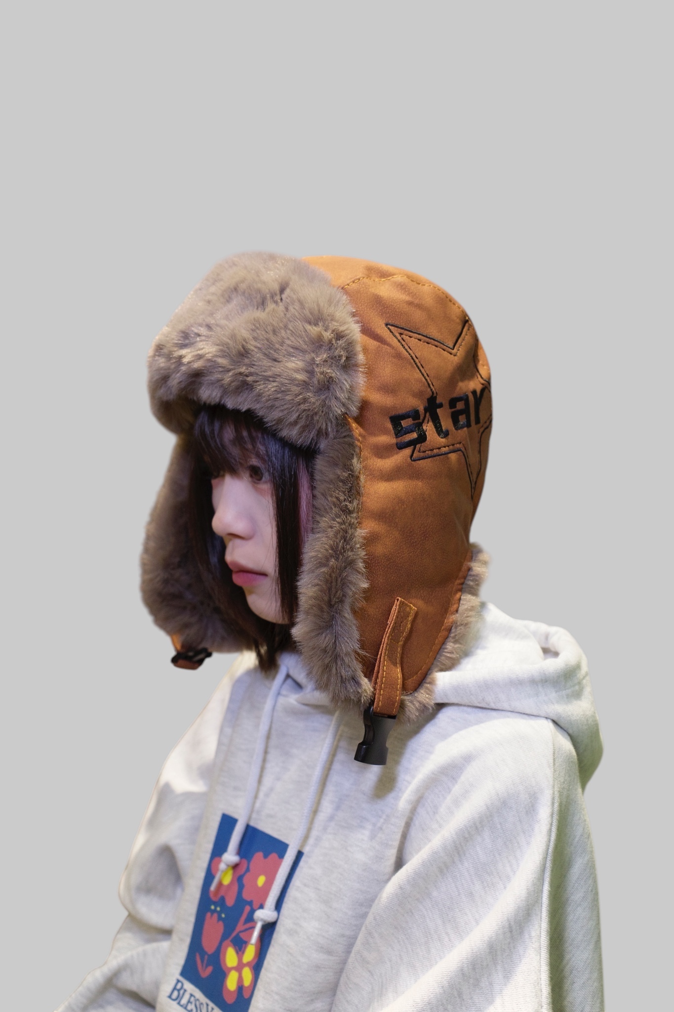 『Always_Good』皮革 鋪絨 保暖 飛行帽