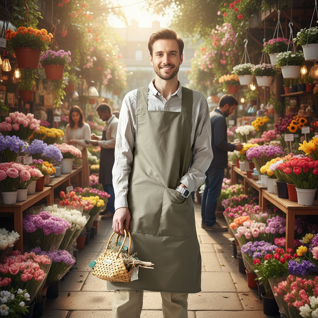 寬背帶原色感圍裙