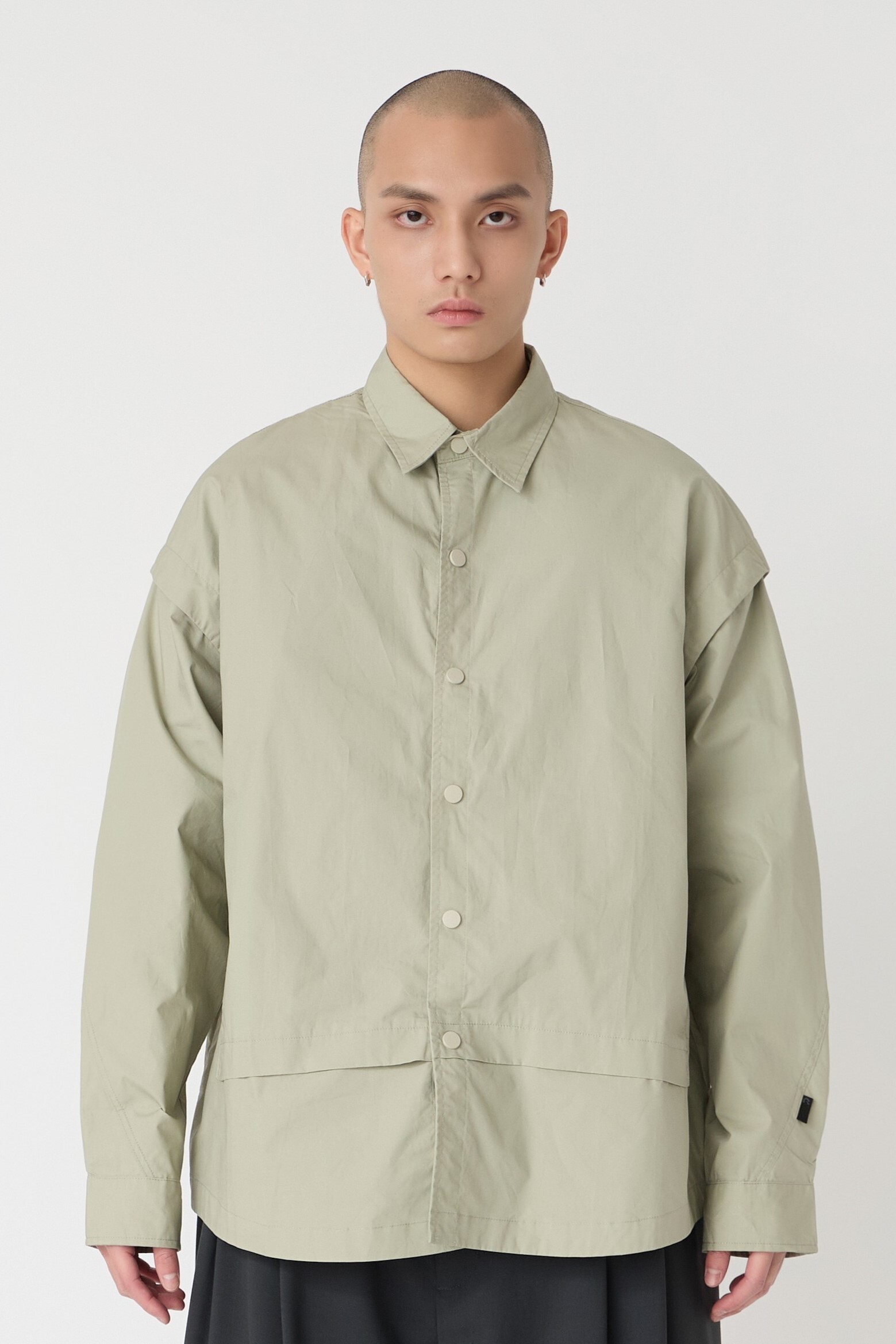 NOIR 立體拼接工裝襯衫