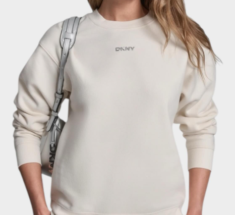 [S] DKNY EGGNOG METALLIC BUBBLE LOGO FLEECE PULLOVER, DP6T1556-EN2 (SD1835)