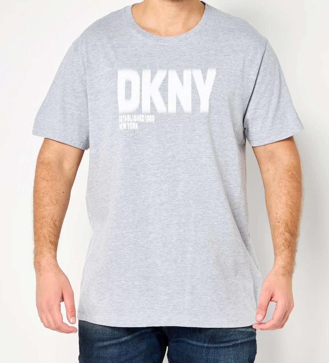 [S] DKNY BIG LOGO PRINT FORNT T-SHIRT,LT GREY HEATHER, M1410027-LGH [FINAL SALE] (SD898)
