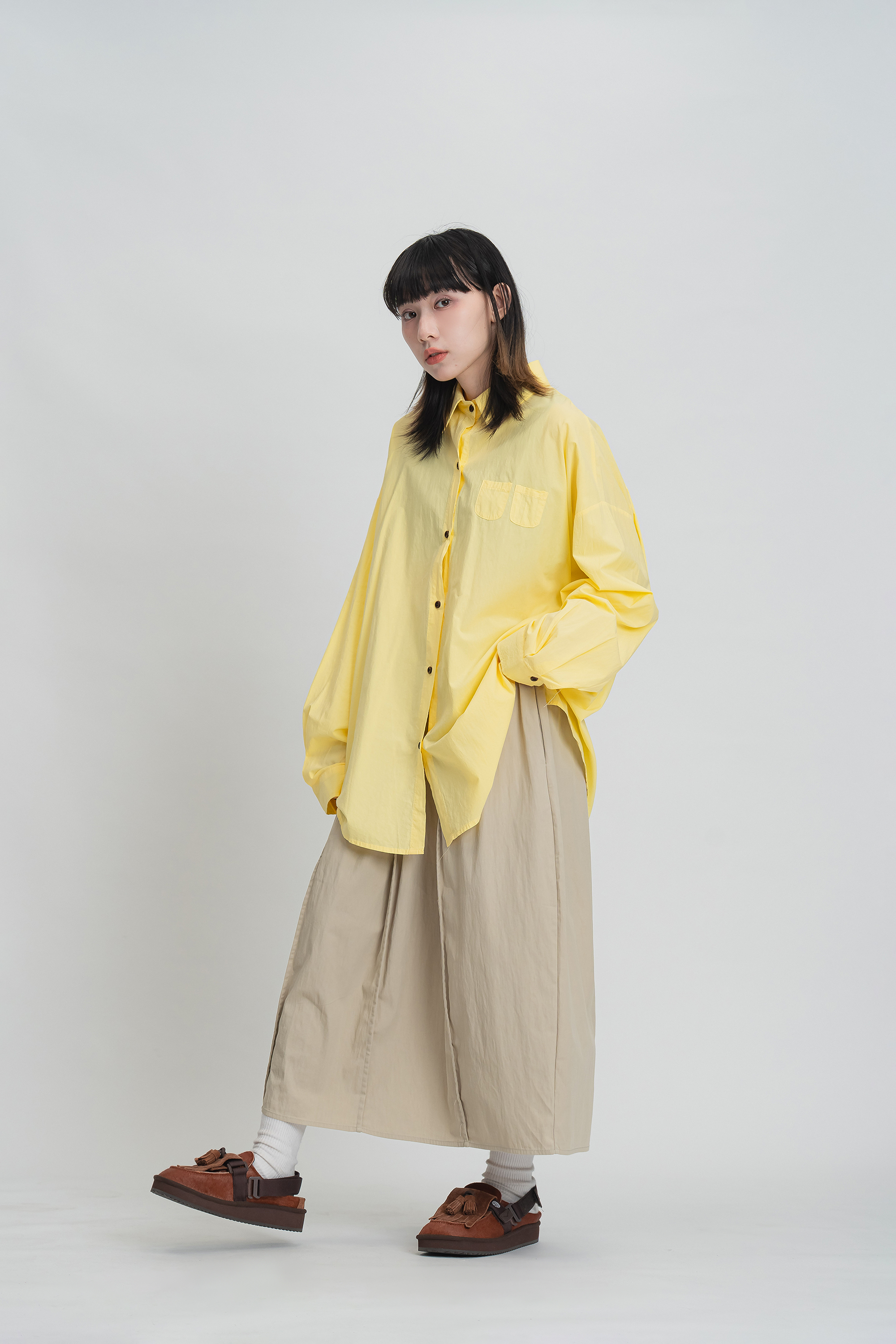 春季薄款素面襯衫 4色