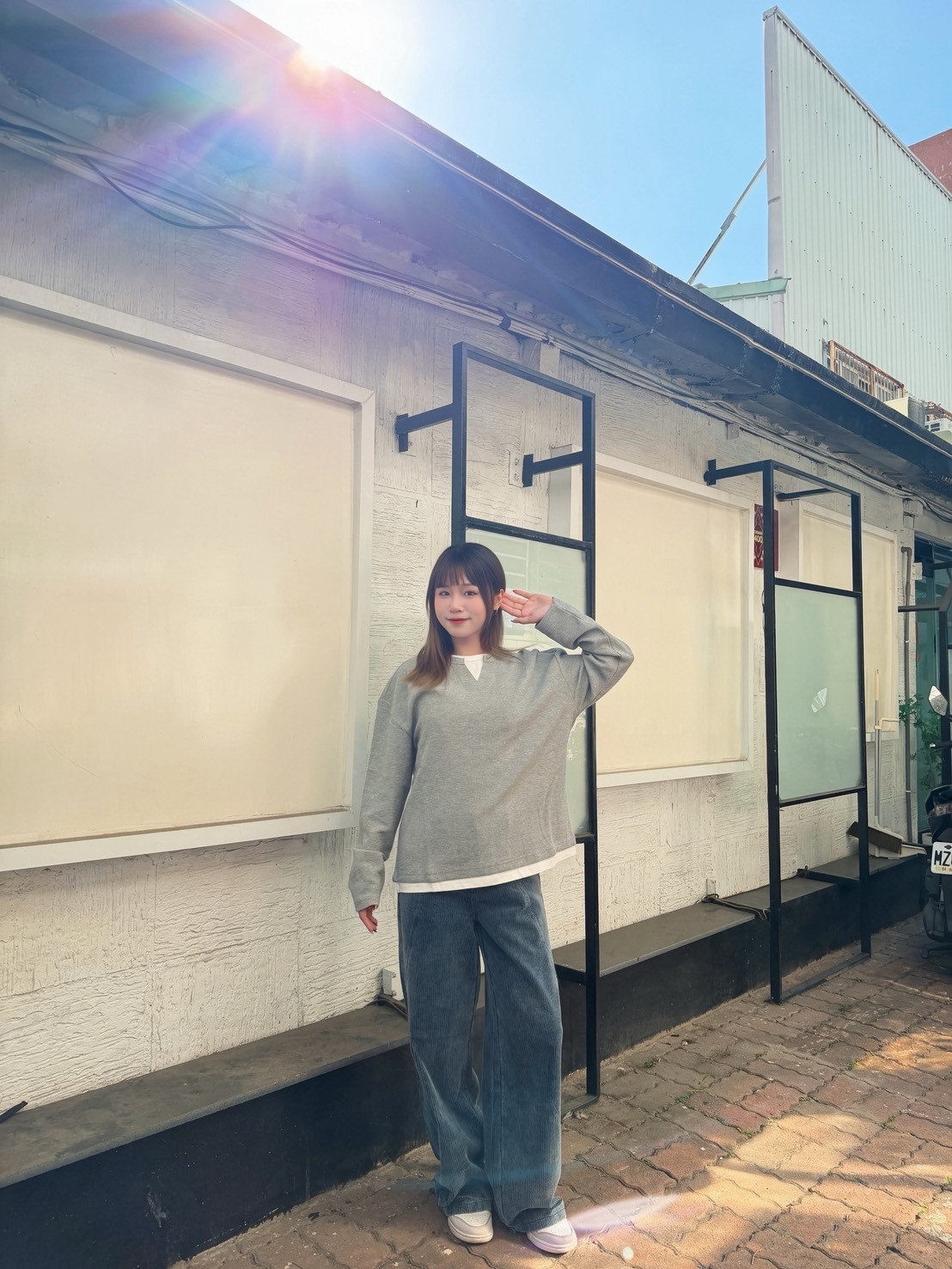 美式復古水洗做舊燈芯絨長褲