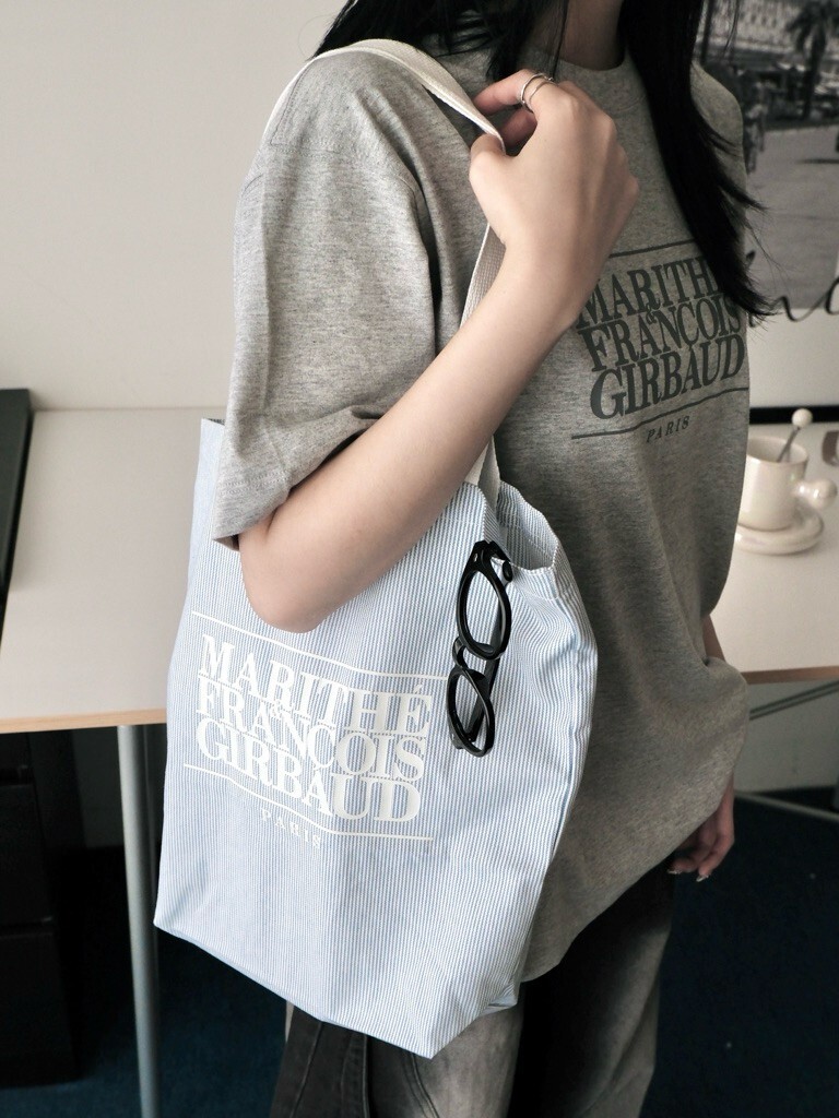 （現貨） MARITHE MFG 經典logo 直條紋 環保袋 MFG46CBG201