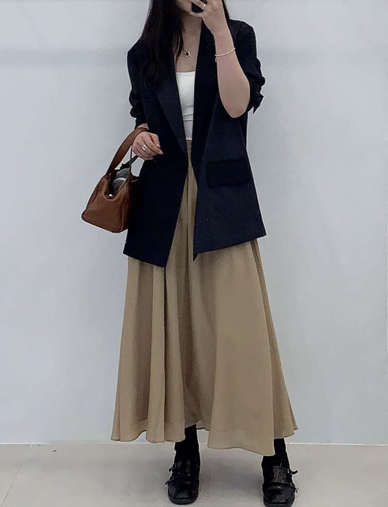 FP6016 全鬆緊天絲半身裙