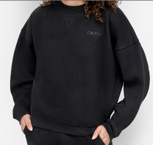 [S] DKNY BLACK HEATHER TONAL SWEATSHIRT, DP5T1173-B4R (SD1857)