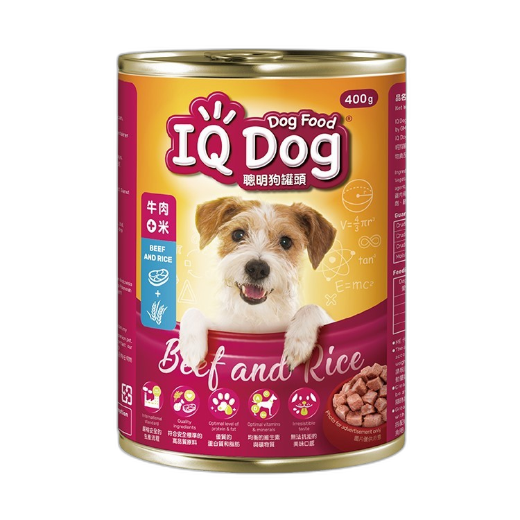 【IQ DOG】聰明狗罐頭(狗罐/成犬適用)400g-牛肉/雞肉