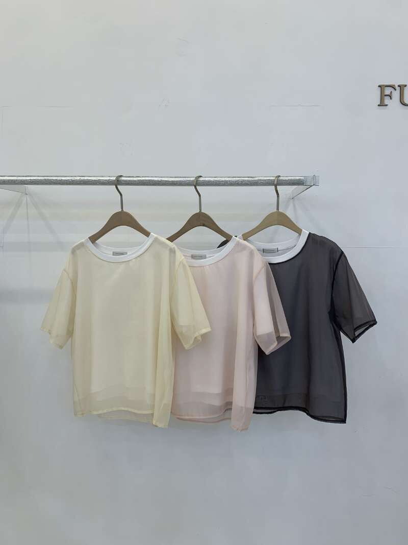 FP6017 圓領高級雪紡莫代爾雙層T