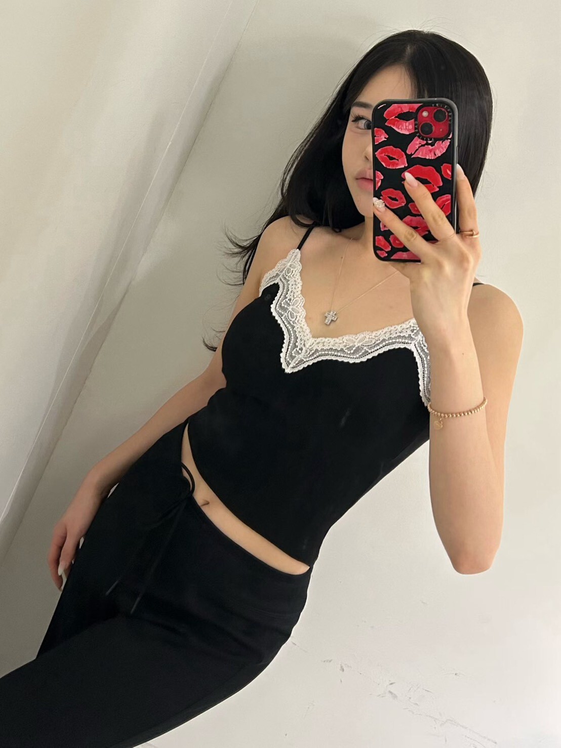 V領蕾絲吊帶BRA內搭背心