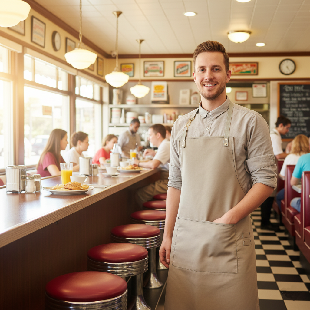 掛脖可調節職人圍裙