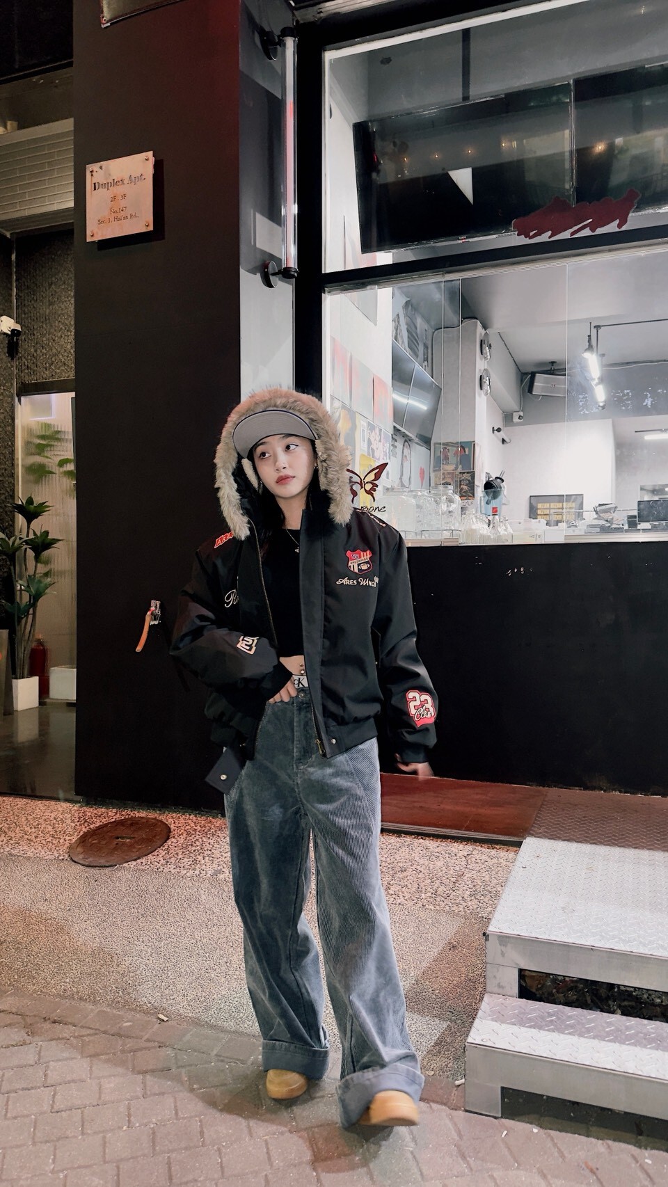 美式復古刺繡徽章座山雕連帽外套