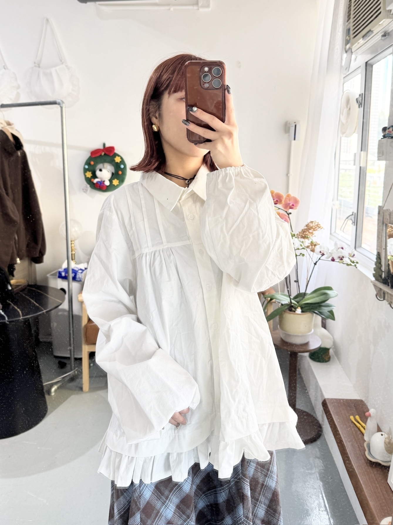 打摺ruffle尾恤衫