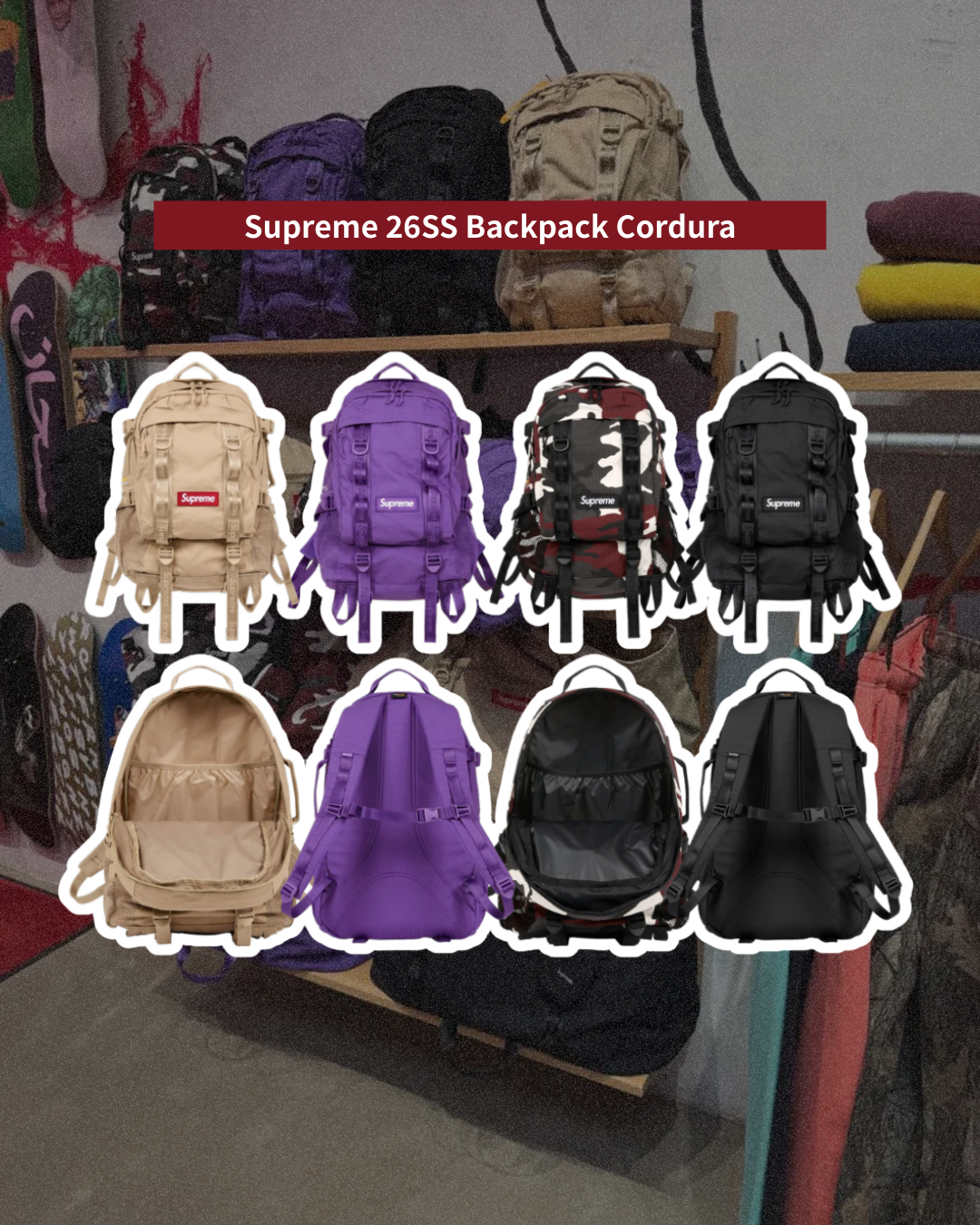 SUPREME 26SS Backpack Cordura 後背包 28L 四色