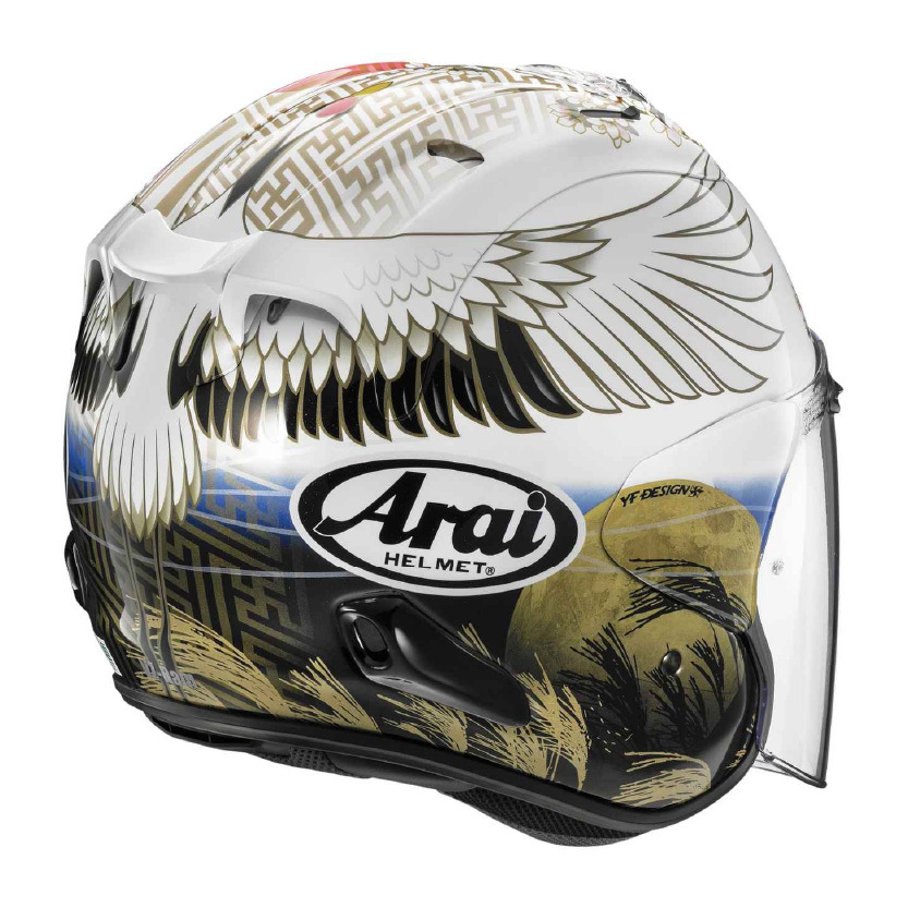文玩堂：鶴渡嶺公子帽（希少高級品） ARAI VZ-RAM 彩繪TSUBASA 丹頂鶴半罩安全帽｜安信騎士