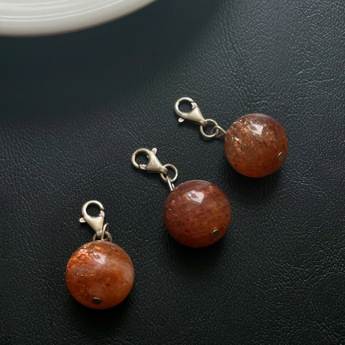 [原石] 金太陽石 水晶小球 925銀項鏈吊墜