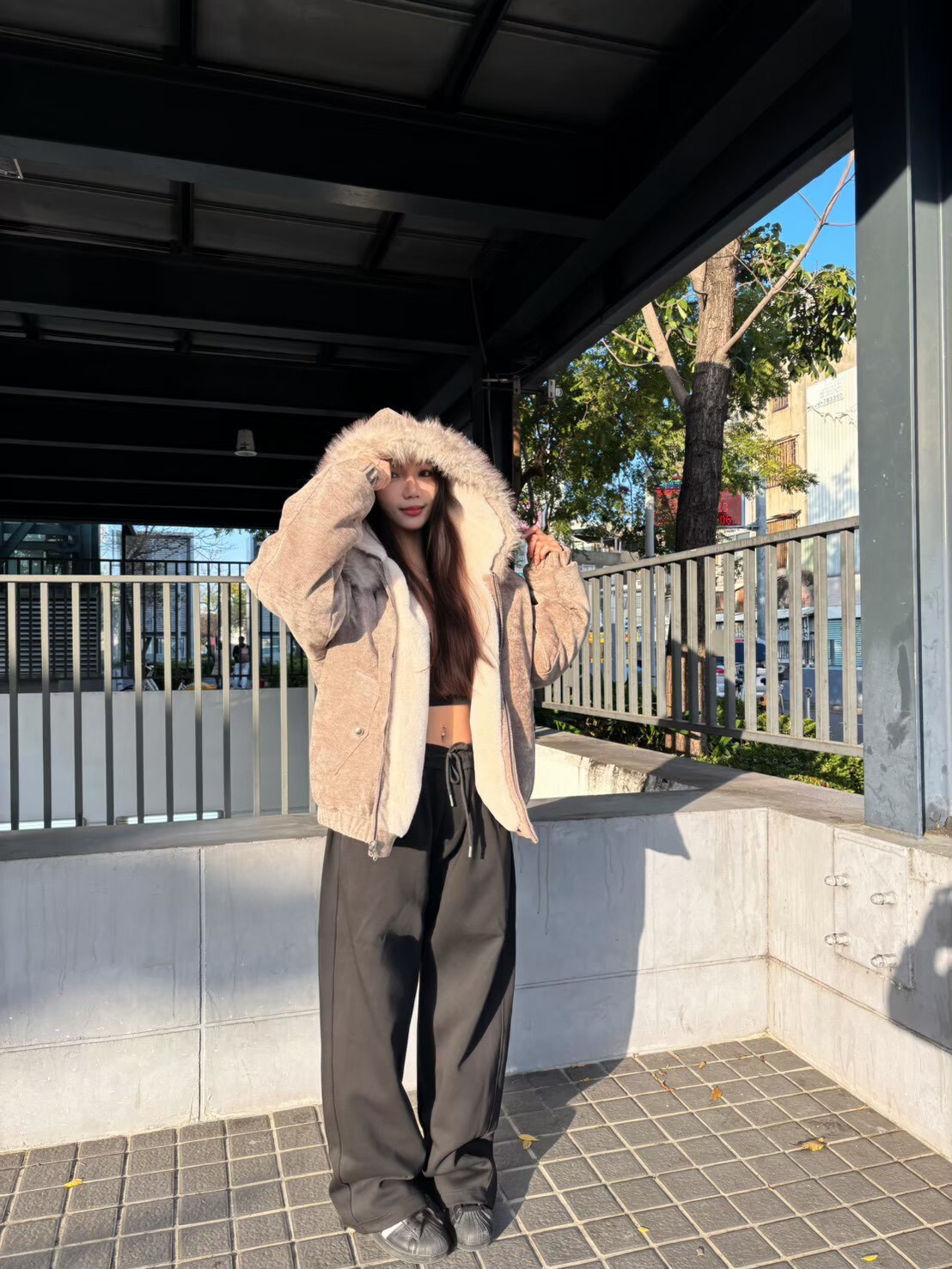 復古 1300G 仿兔毛 樹皮紋雙面穿 座山雕外套