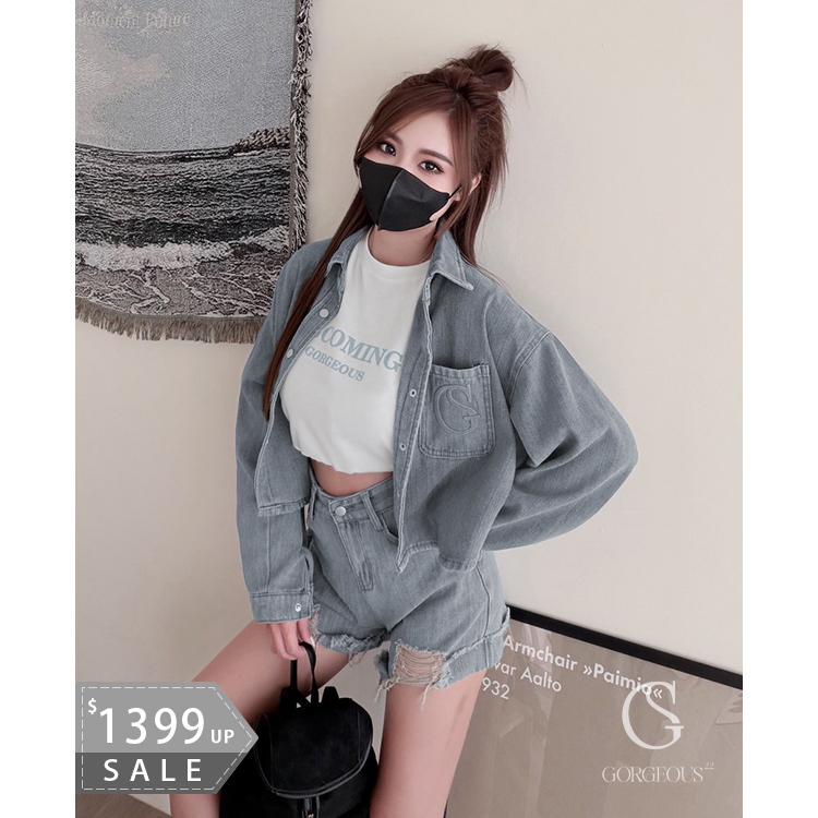 G9806 「豎紋Eco'Pro環保水洗牛仔套裝」