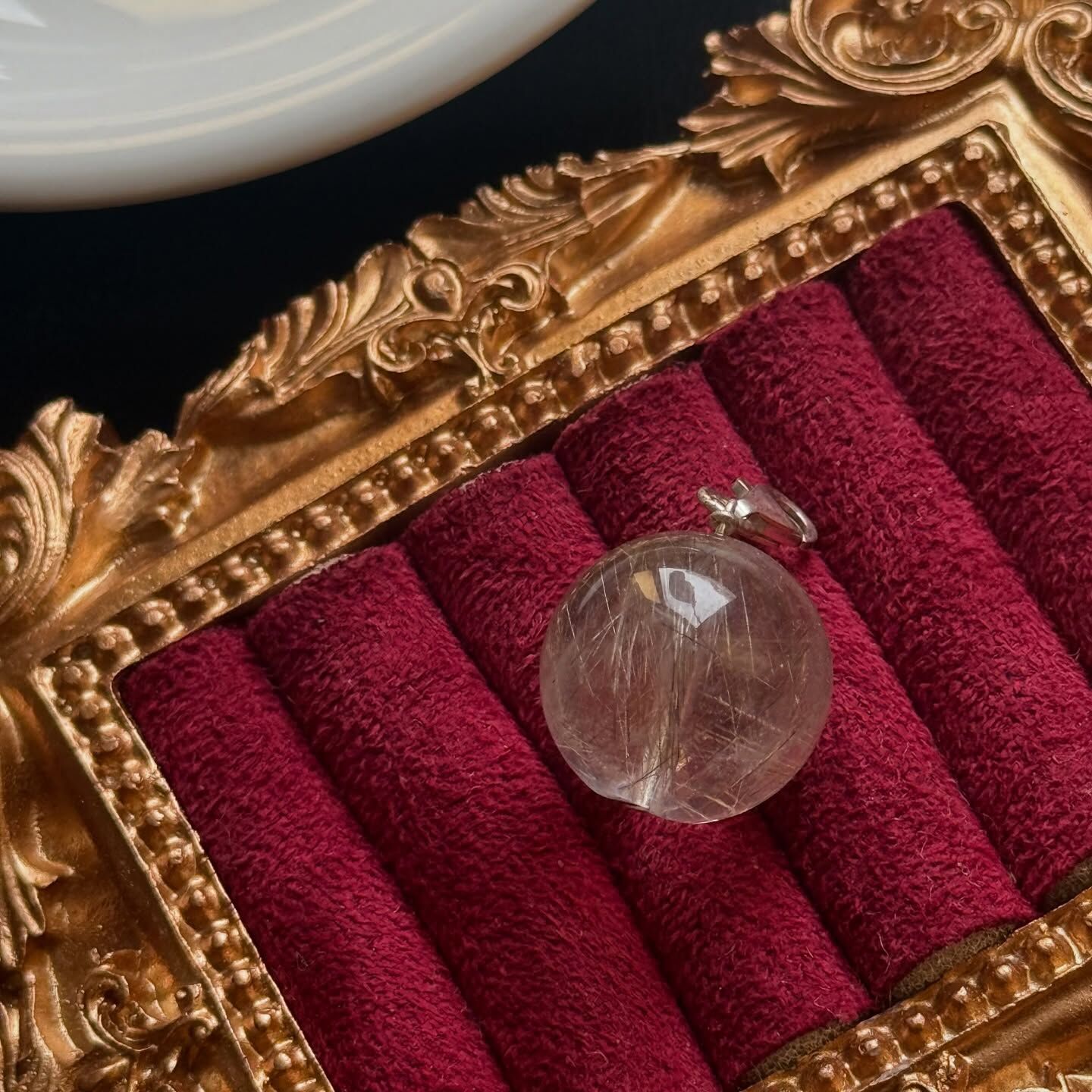 [原石] 金色銀鈦晶 / 金髮晶 / 金鈦晶 水晶小球 項鏈吊墜