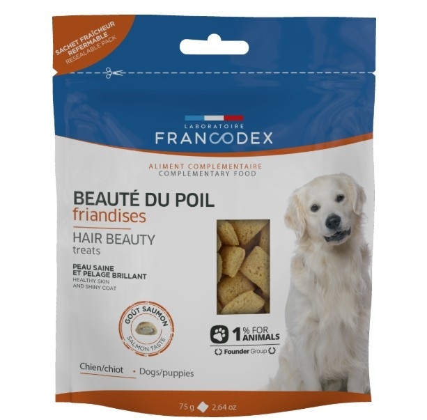 Francodex 狗小食．美毛配方 三文魚味75g