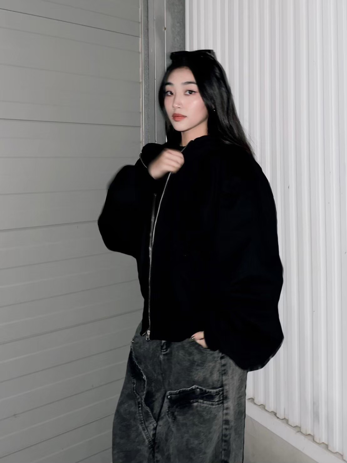 OVDY 高級感 哈靈頓 BOXY 連帽外套