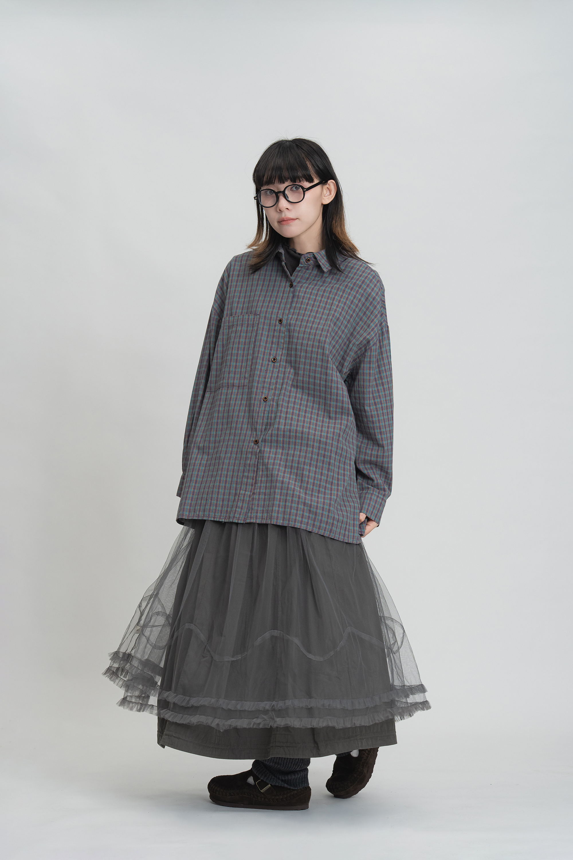 春日薄款格子襯衫 2色