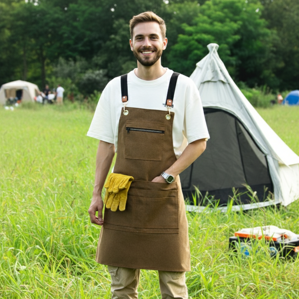 美式拉鍊帆布圍裙