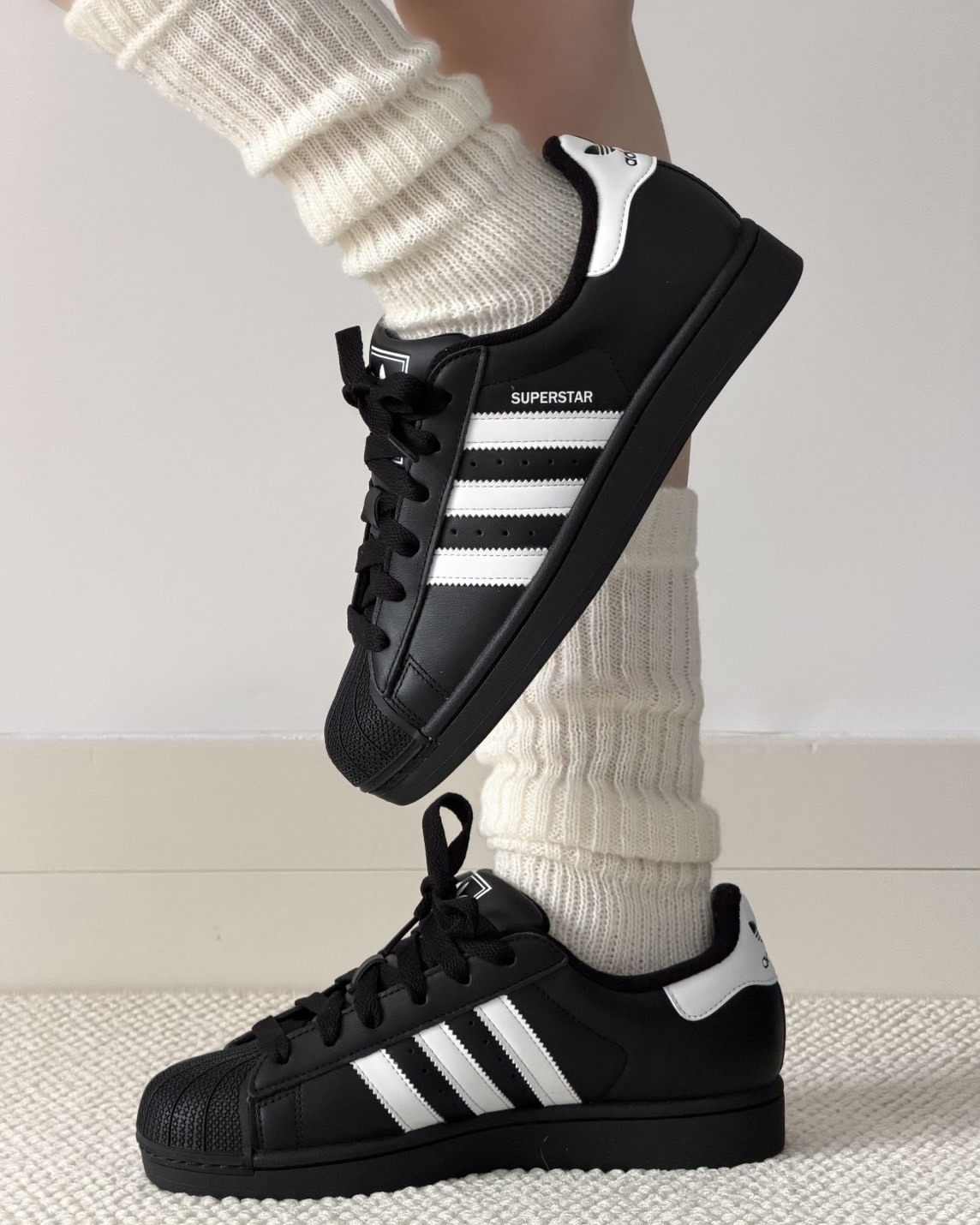 <明星同款>Adidas Superstar 2.0 貝殼頭 皮革 三葉草 黑白