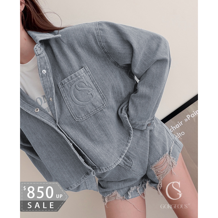 G9699 「豎紋Eco'Pro環保水洗牛仔外套」