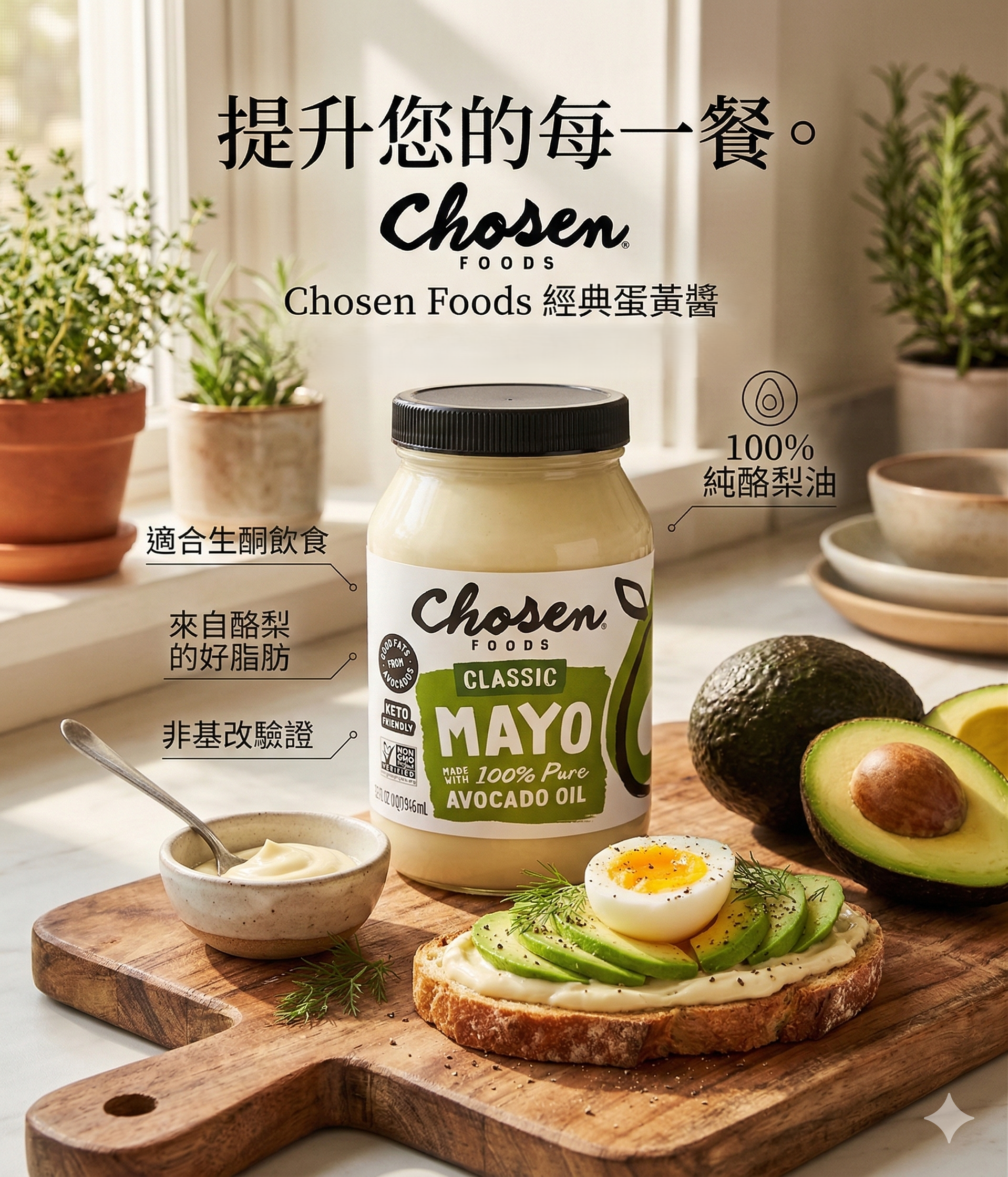 【直播】Chosen Foods LX0306105 經典蛋黃醬