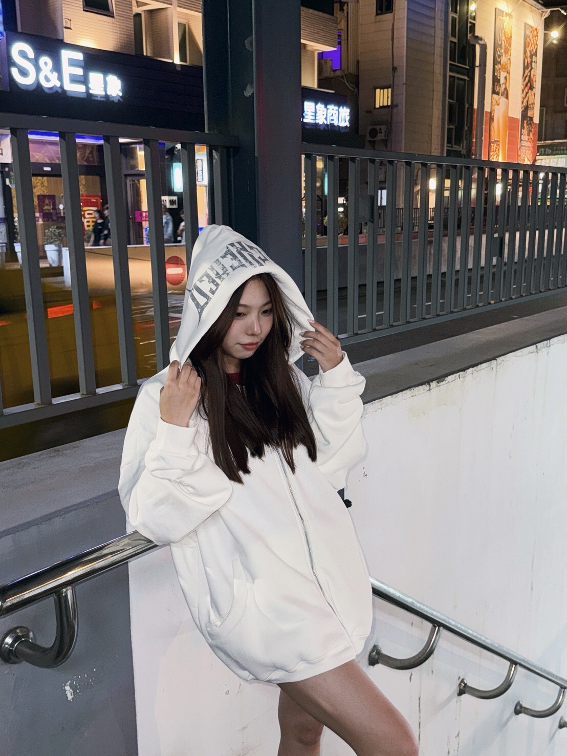 OVDY 塗鴉字體 加絨 連帽外套