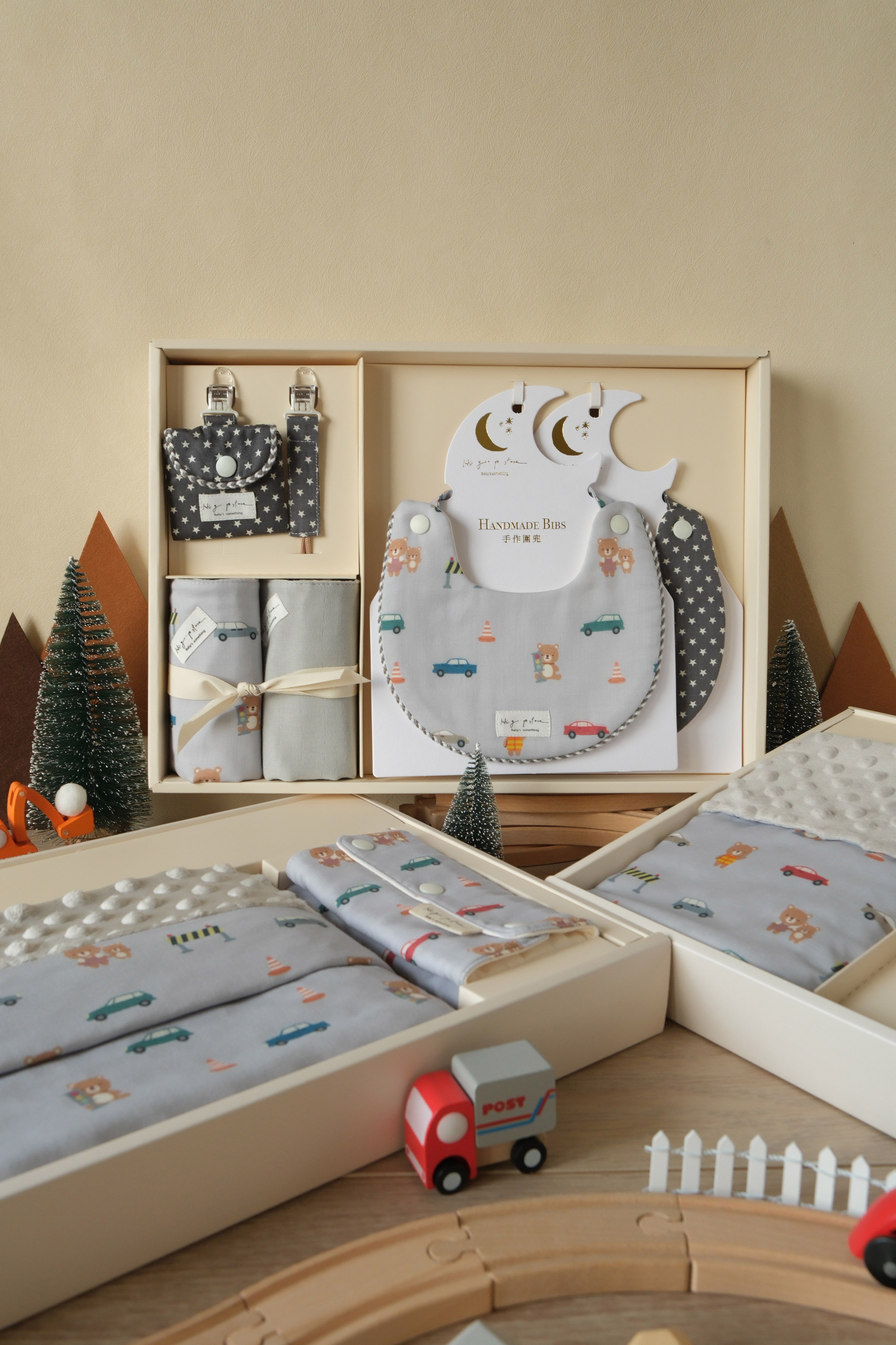 Hi Y.P store-彌月禮盒澎湃組-獨家設計-汽車小熊